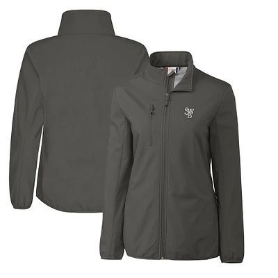 Women's Cutter & Buck  Steel Scranton Wilkes-Barre RailRiders Clique Trail Stretch Softshell Full-Zip Jacket