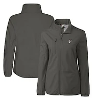 Women's Cutter & Buck  Steel Albuquerque Isotopes Clique Trail Stretch Softshell Full-Zip Jacket