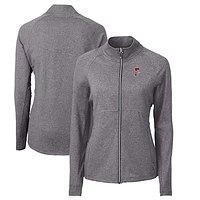 Women's Cutter & Buck Heather Fresno Grizzlies Adapt Eco Knit Recycled Full-Zip Jacket
