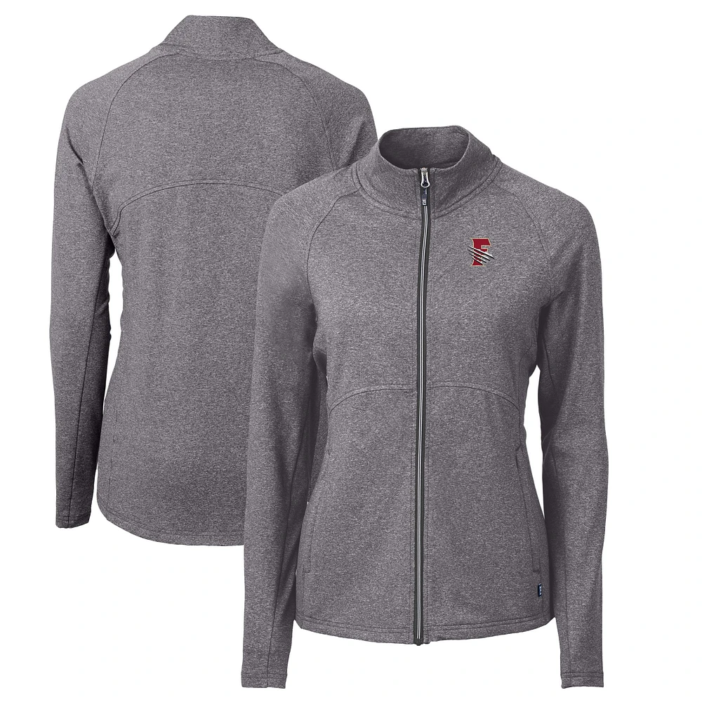 Women's Cutter & Buck Heather Fresno Grizzlies Adapt Eco Knit Recycled Full-Zip Jacket