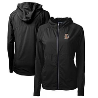 Women's Cutter & Buck Black Durham Bulls Adapt Eco Knit Hybrid Recycled Raglan Full-Zip Jacket