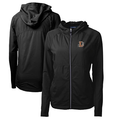 Women's Cutter & Buck Black Durham Bulls Adapt Eco Knit Hybrid Recycled Raglan Full-Zip Jacket