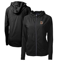 Women's Cutter & Buck Black Durham Bulls Adapt Eco Knit Hybrid Recycled Raglan Full-Zip Jacket
