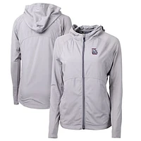 Women's Cutter & Buck New Hampshire Fisher Cats Adapt Eco Knit Hybrid Recycled Raglan Full-Zip Jacket