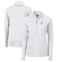 Women's Cutter & Buck White Albuquerque Isotopes Adapt Eco Knit Stretch Recycled Half-Zip Top