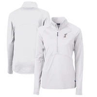 Women's Cutter & Buck White Albuquerque Isotopes Adapt Eco Knit Stretch Recycled Half-Zip Top