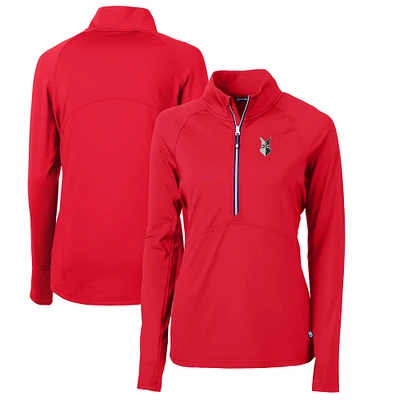 Women's Cutter & Buck Red Indianapolis Indians Adapt Eco Knit Stretch Recycled Half-Zip Top