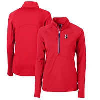 Women's Cutter & Buck Red Indianapolis Indians Adapt Eco Knit Stretch Recycled Half-Zip Top