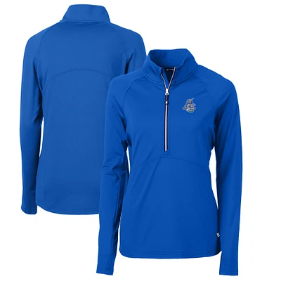 Women's Cutter & Buck Blue Hartford Yard Goats Adapt Eco Knit Stretch Recycled Half-Zip Top