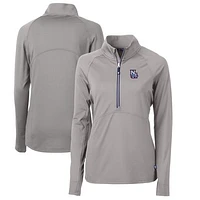 Women's Cutter & Buck New Hampshire Fisher Cats Adapt Eco Knit Stretch Recycled Half-Zip Top