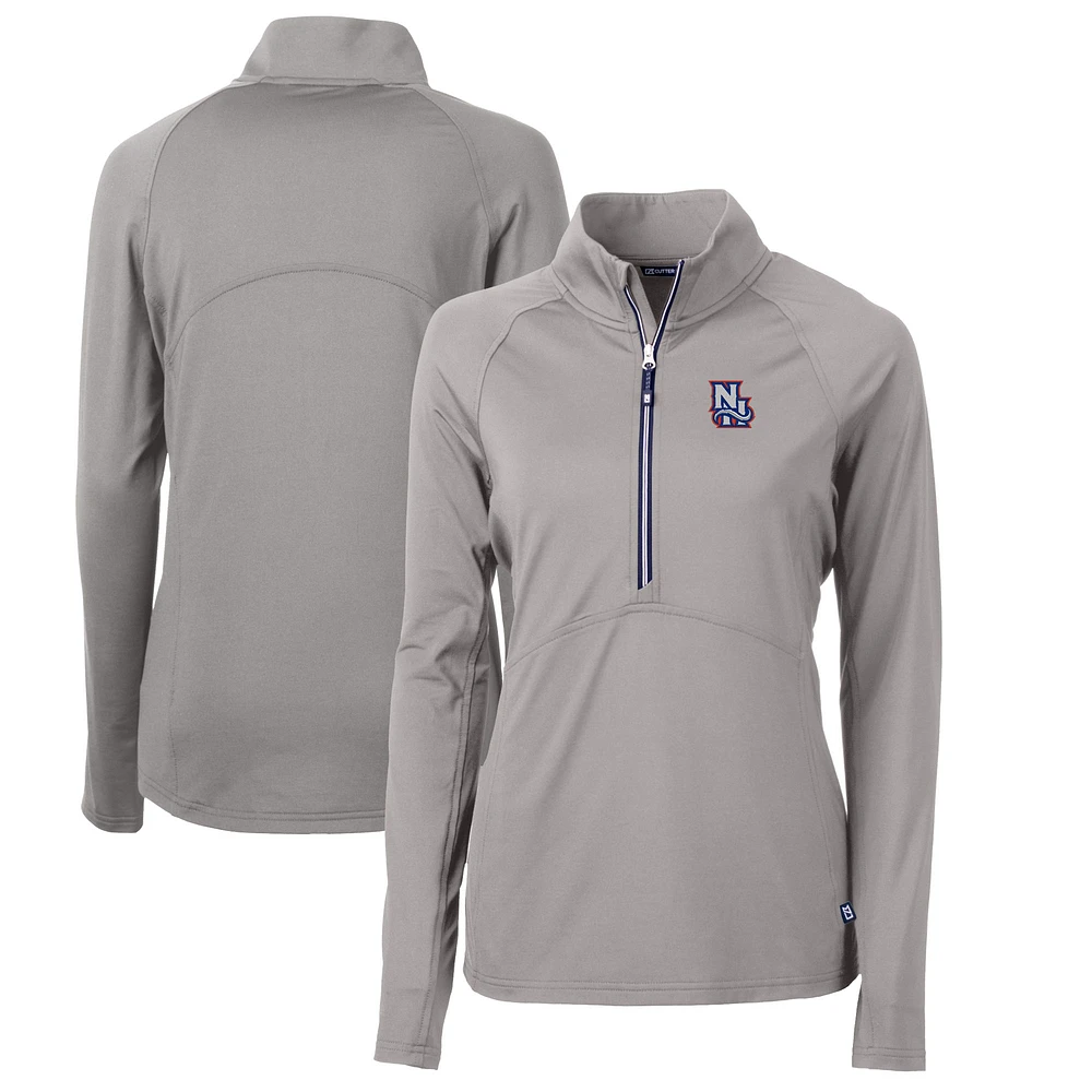 Women's Cutter & Buck New Hampshire Fisher Cats Adapt Eco Knit Stretch Recycled Half-Zip Top