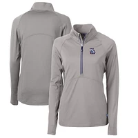 Women's Cutter & Buck New Hampshire Fisher Cats Adapt Eco Knit Stretch Recycled Half-Zip Top