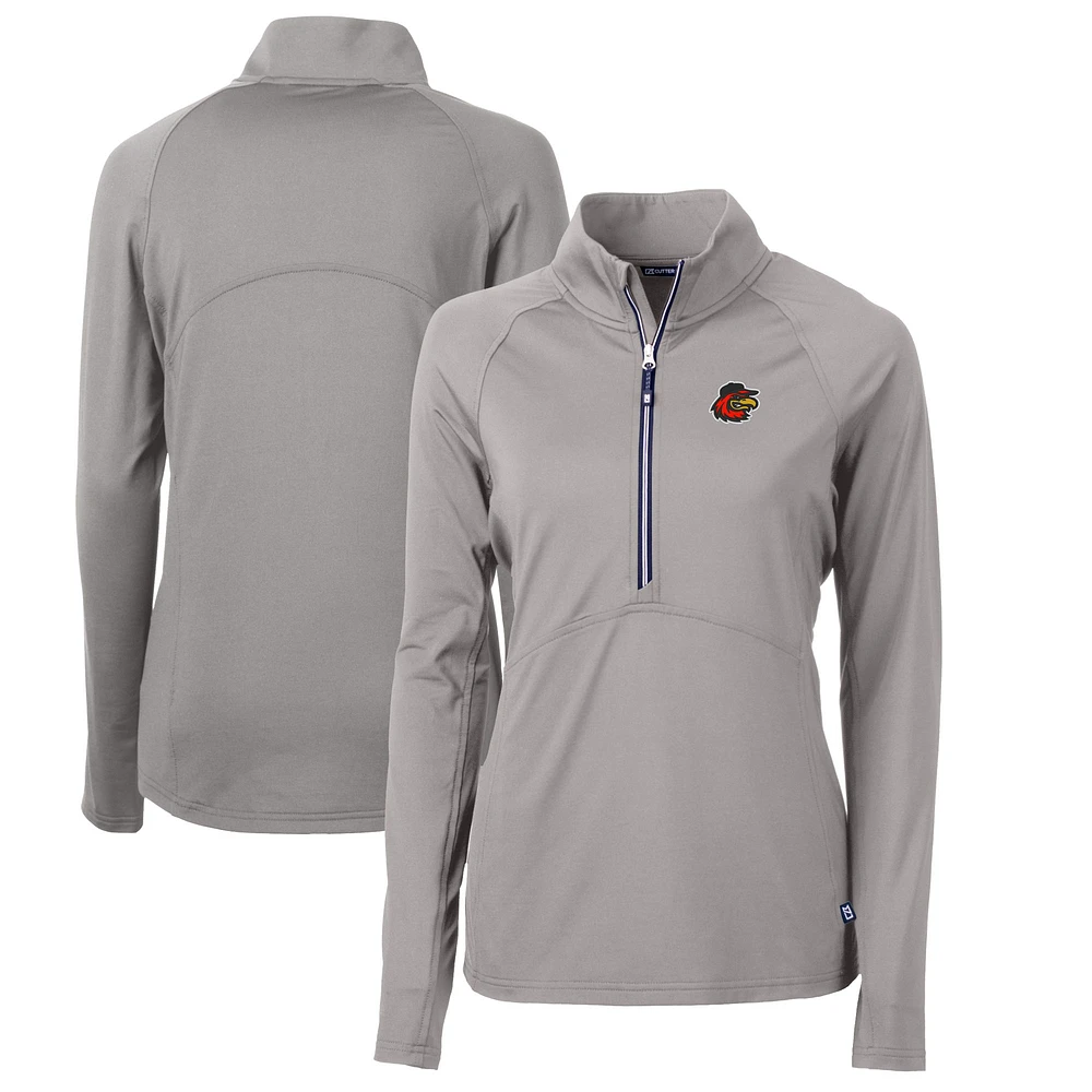 Women's Cutter & Buck Rochester Red Wings Adapt Eco Knit Stretch Recycled Half-Zip Top