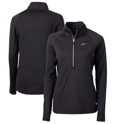 Women's Cutter & Buck Rocket City Trash Pandas Adapt Eco Knit Stretch Recycled Half-Zip Top