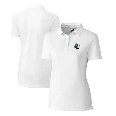 Women's Cutter & Buck White San Antonio Missions Advantage Tri-Blend Pique Polo
