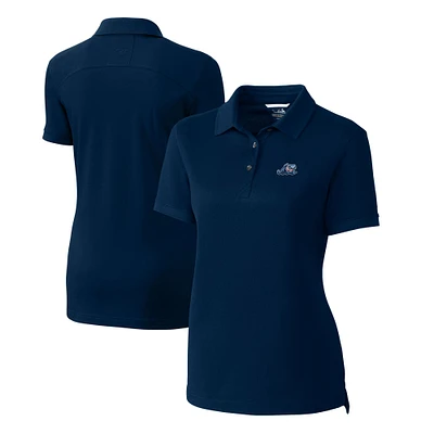 Women's Cutter & Buck Navy West Michigan Whitecaps Advantage Tri-Blend Pique Polo