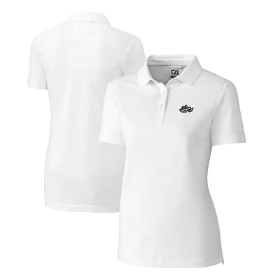Women's Cutter & Buck White Rocket City Trash Pandas Advantage Tri-Blend Pique Polo