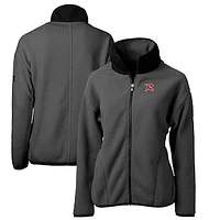 Women's Cutter & Buck Gray Richmond Flying Squirrels Cascade Eco Sherpa Full-Zip Fleece Jacket