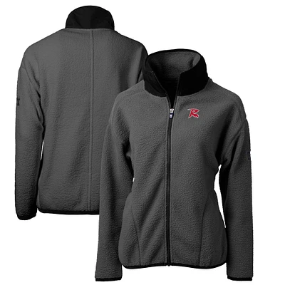 Women's Cutter & Buck Gray Richmond Flying Squirrels Cascade Eco Sherpa Full-Zip Fleece Jacket