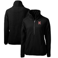 Women's Cutter & Buck Black Nashville Sounds Cascade Eco Sherpa Fleece Half-Zip Jacket