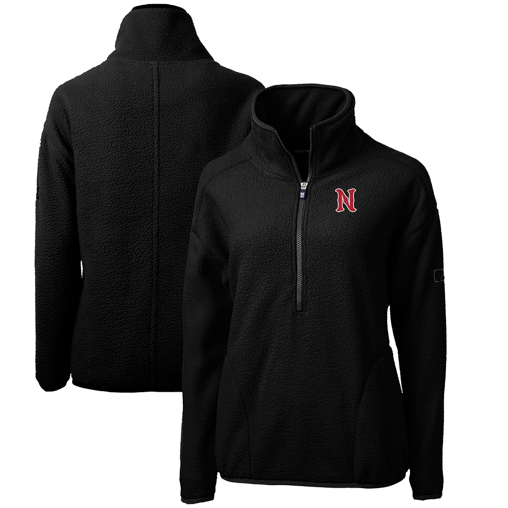 Women's Cutter & Buck Black Nashville Sounds Cascade Eco Sherpa Fleece Half-Zip Jacket
