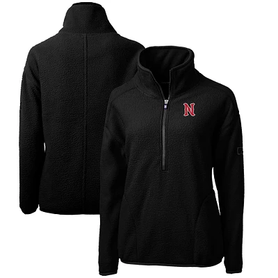 Women's Cutter & Buck Black Nashville Sounds Cascade Eco Sherpa Fleece Half-Zip Jacket