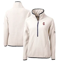 Women's Cutter & Buck Oatmeal Greenville Drive Cascade Eco Sherpa Fleece Half-Zip Jacket