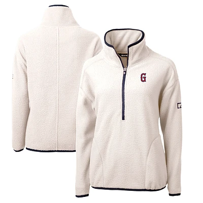 Women's Cutter & Buck Oatmeal Greenville Drive Cascade Eco Sherpa Fleece Half-Zip Jacket
