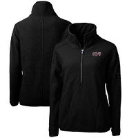 Women's Cutter & Buck Black Lansing Lugnuts Cascade Eco Sherpa Fleece Half-Zip Jacket
