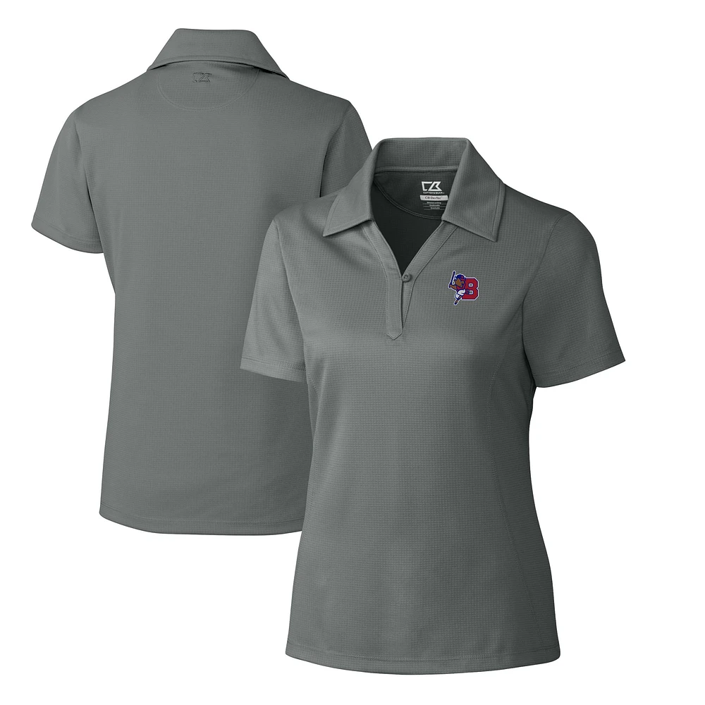 Women's Cutter & Buck  Gray Buffalo Bisons CB DryTec Genre Textured Solid Polo