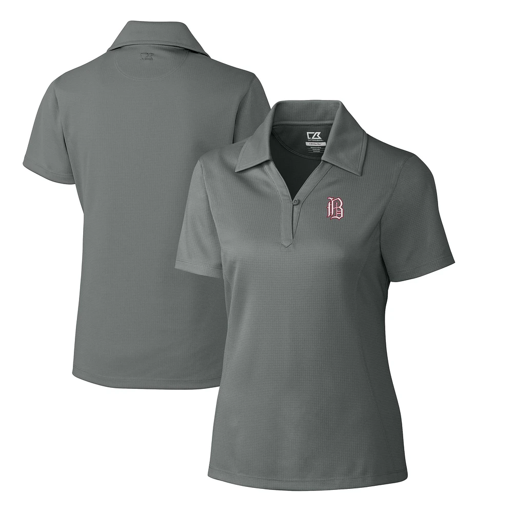 Women's Cutter & Buck Gray Birmingham Barons CB DryTec Genre Textured Solid Polo
