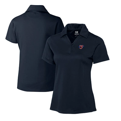 Women's Cutter & Buck  Navy Jacksonville Jumbo Shrimp CB DryTec Genre Textured Solid Polo