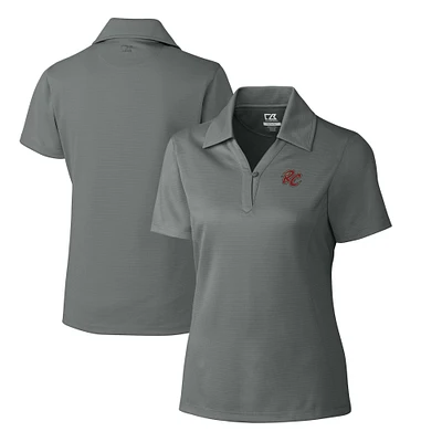 Women's Cutter & Buck  Gray Sacramento River Cats CB DryTec Genre Textured Solid Polo