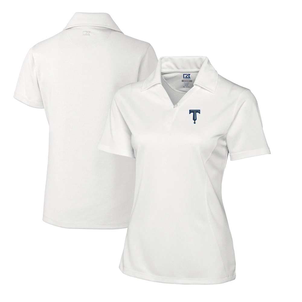 Women's Cutter & Buck White Tulsa Drillers CB DryTec Genre Textured Solid Polo