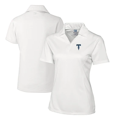 Women's Cutter & Buck  White Tulsa Drillers CB DryTec Genre Textured Solid Polo