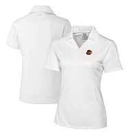 Women's Cutter & Buck  White Rochester Red Wings CB DryTec Genre Textured Solid Polo