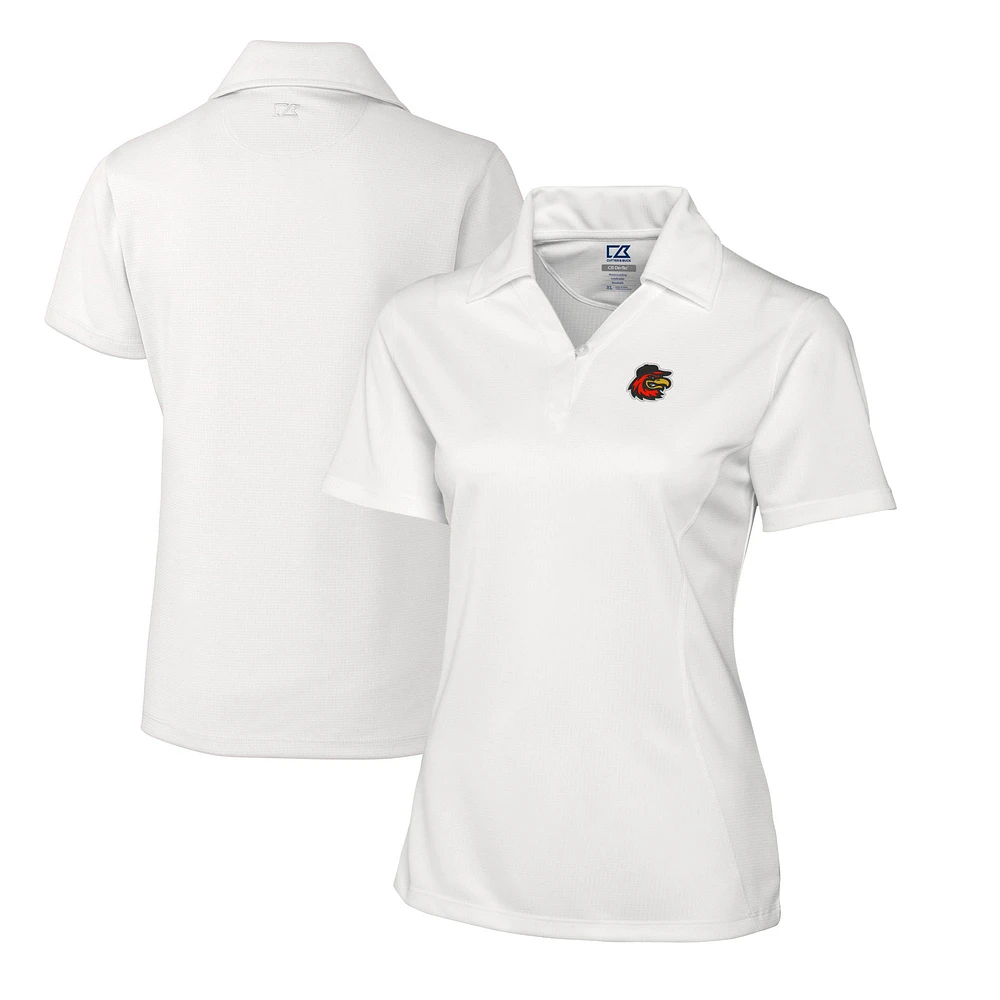 Women's Cutter & Buck White Rochester Red Wings CB DryTec Genre Textured Solid Polo