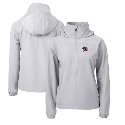 Women's Cutter & Buck Gray Buffalo Bisons Charter Eco Recycled Half-Zip Anorak Jacket