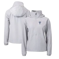 Women's Cutter & Buck Gray Tulsa Drillers Charter Eco Recycled Half-Zip Anorak Jacket