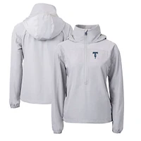 Women's Cutter & Buck Gray Tulsa Drillers Charter Eco Recycled Half-Zip Anorak Jacket