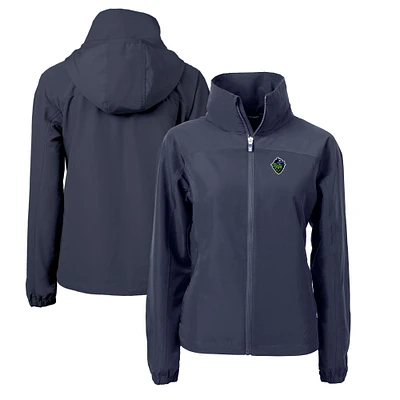 Women's Cutter & Buck  Navy Hillsboro Hops Charter Eco Recycled Full-Zip Jacket