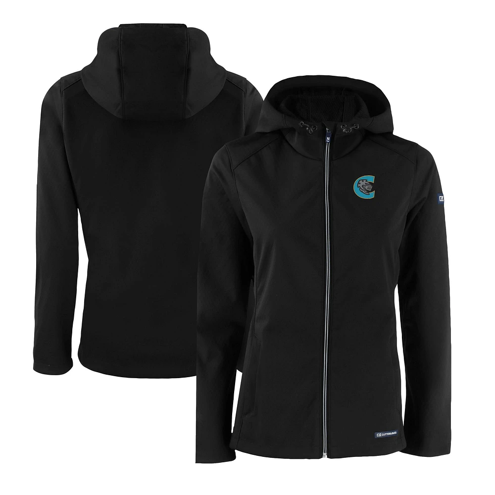 Women's Cutter & Buck Charlotte Knights Evoke Eco Softshell Recycled Full-Zip Jacket