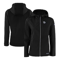 Women's Cutter & Buck  Black Lehigh Valley IronPigs Evoke Eco Softshell Recycled Full-Zip Jacket