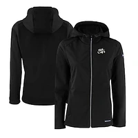 Women's Cutter & Buck  Black Omaha Storm Chasers Evoke Eco Softshell Recycled Full-Zip Jacket
