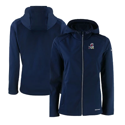 Women's Cutter & Buck  Navy Springfield Cardinals Evoke Eco Softshell Recycled Full-Zip Jacket