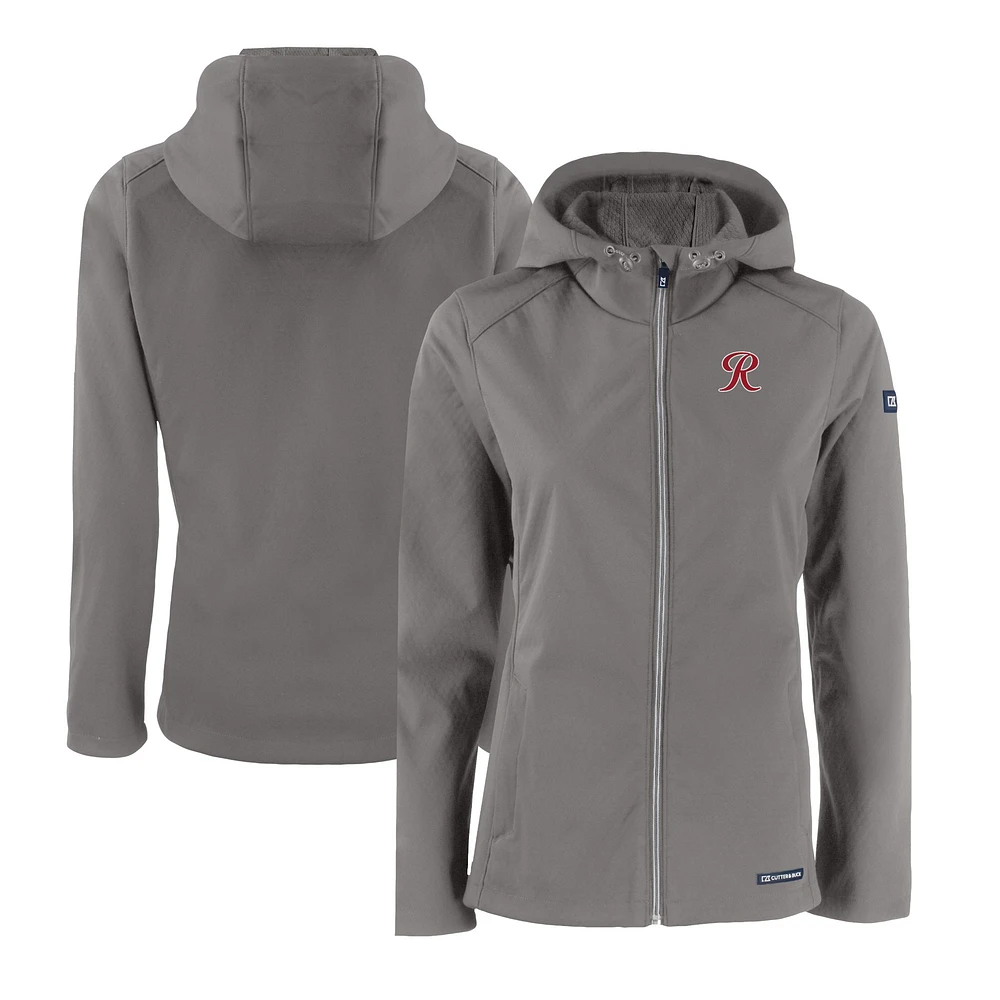 Women's Cutter & Buck Steel Tacoma Rainiers Evoke Eco Softshell Recycled Full-Zip Jacket