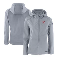 Women's Cutter & Buck  Gray Tacoma Rainiers Evoke Eco Softshell Recycled Full-Zip Jacket