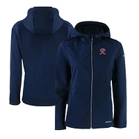 Women's Cutter & Buck  Navy Tacoma Rainiers Evoke Eco Softshell Recycled Full-Zip Jacket