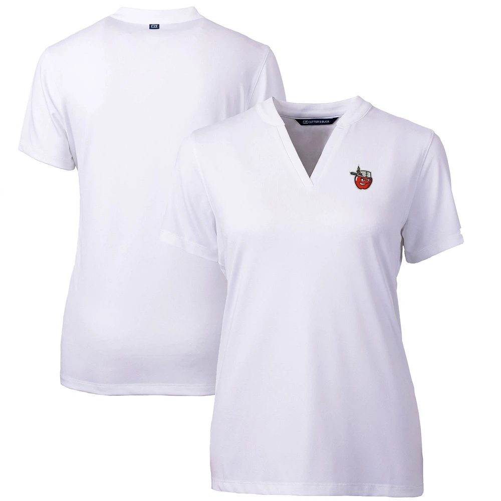 Women's Cutter & Buck White Fort Wayne TinCaps Forge DryTec Heathered Stretch Blade Top