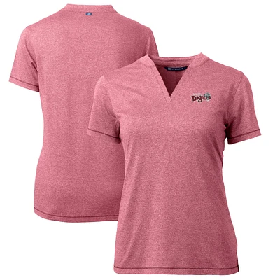 Women's Cutter & Buck  Heather Red Lansing Lugnuts Forge DryTec Heathered Stretch Blade Top